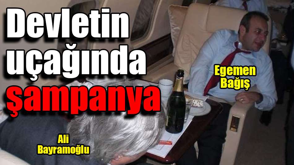 Devletin uçağında şampanya partisi