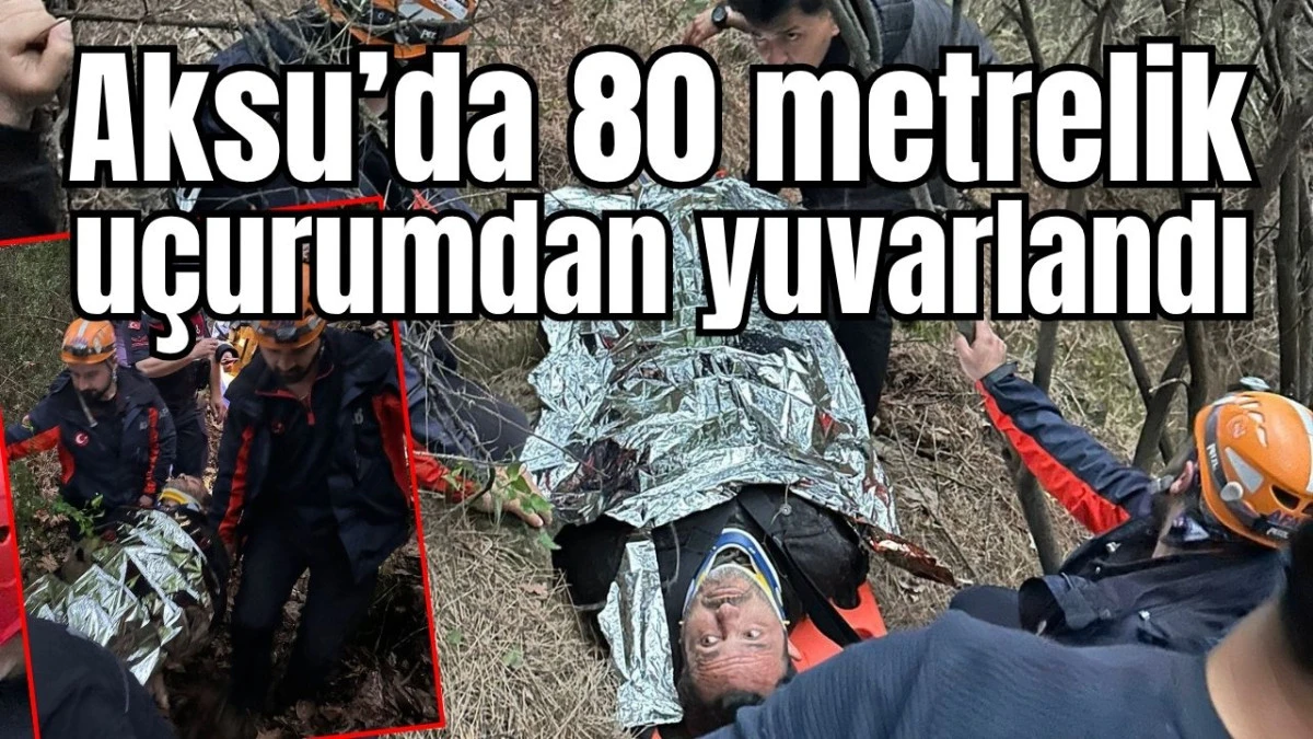 Aksu&rsquo;da 80 metrelik u&ccedil;urumdan yuvarlandı 