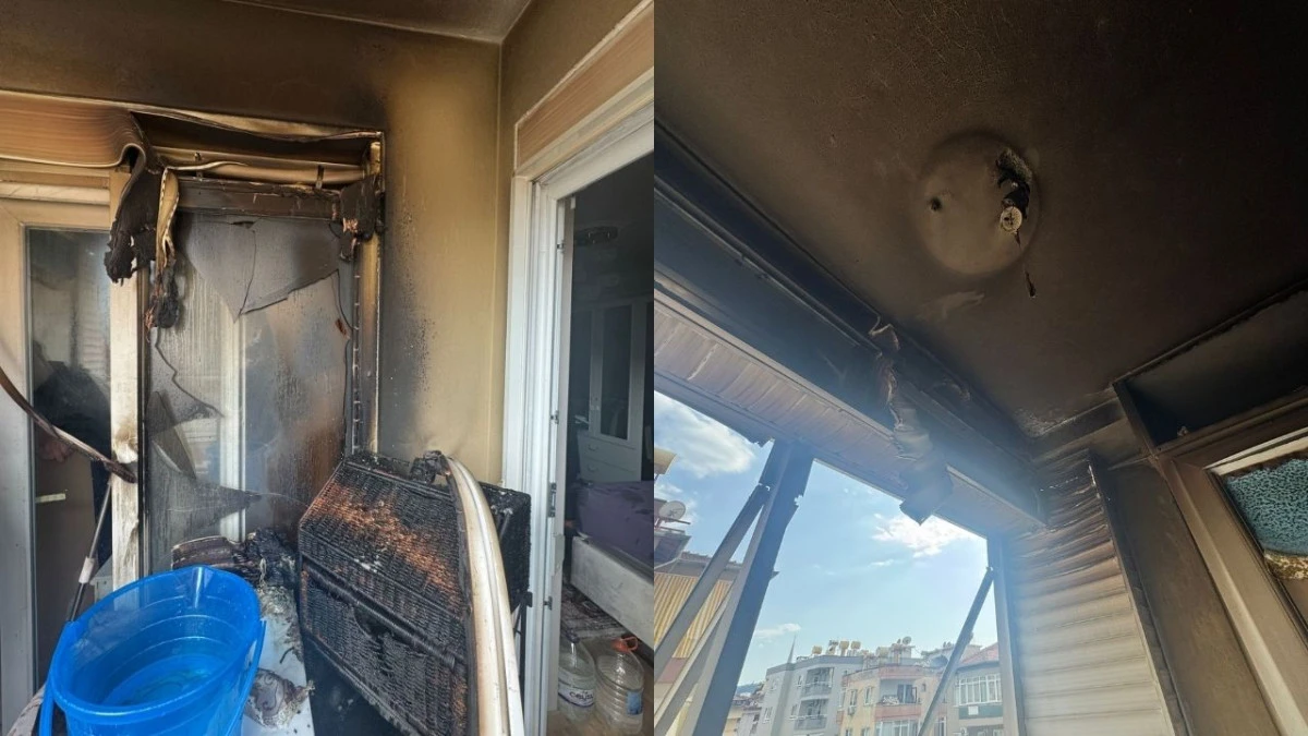 Alanya'da apartman dairesinde yangın &ccedil;ıktı 
