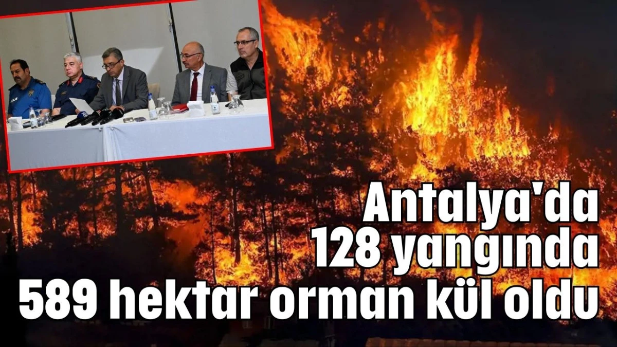 Antalya'da 128 yangında 589 hektar orman kül oldu   