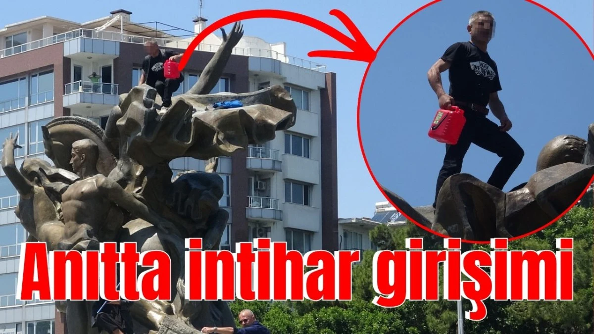 Antalya&rsquo;da anıtta intihar girişimi