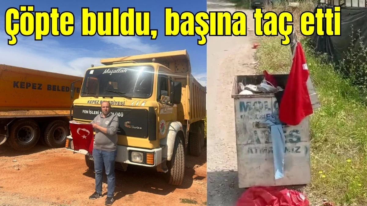 Antalya'Da &ccedil;&ouml;pte buldu, başına ta&ccedil; etti
