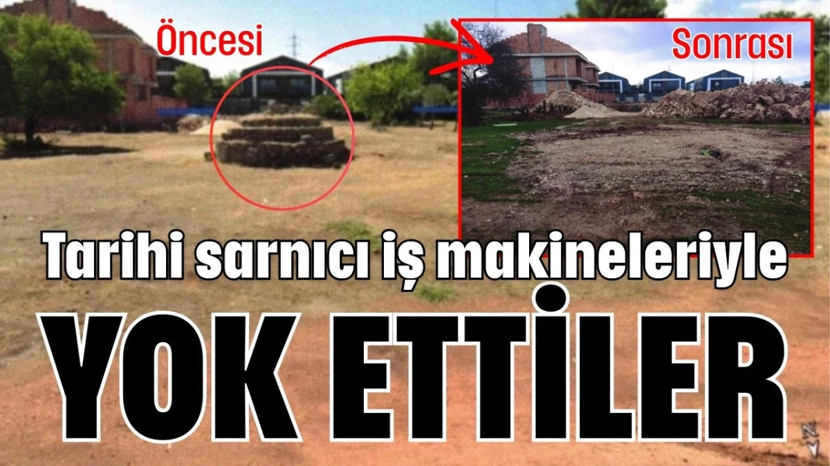 Antalya'da D&ouml;şemealtı'nda tarihi sarnıcı iş makineleriyle yok ettiler