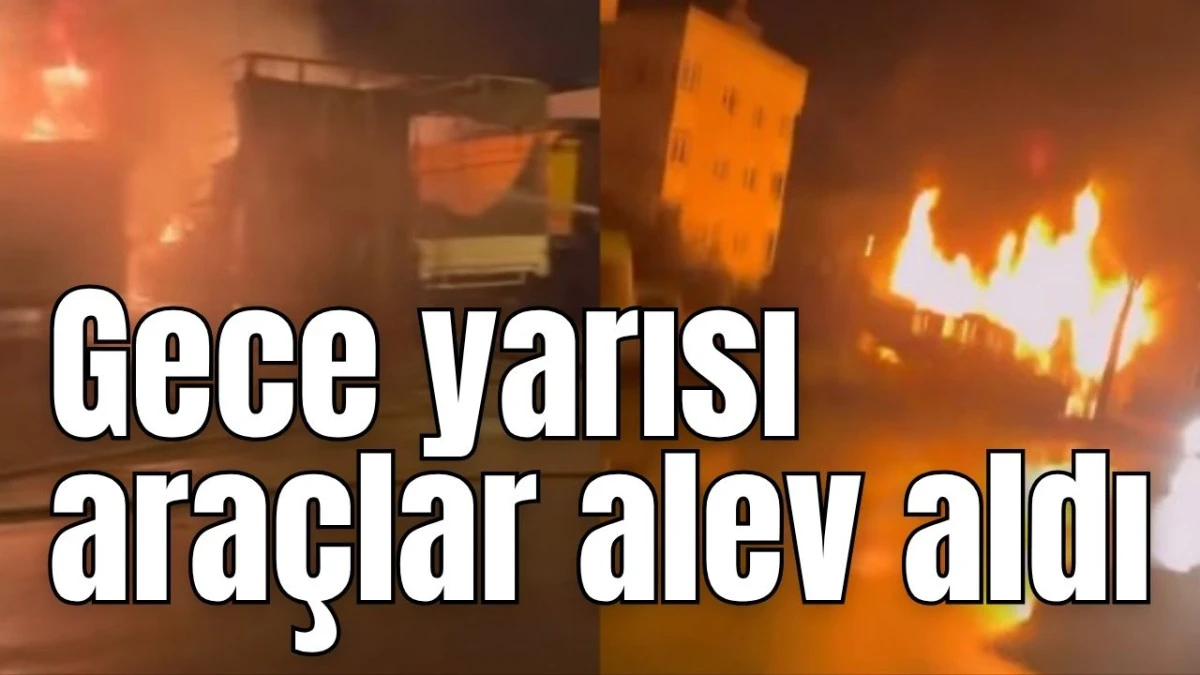 Antalya'da gece yarısı ara&ccedil;lar alev aldı