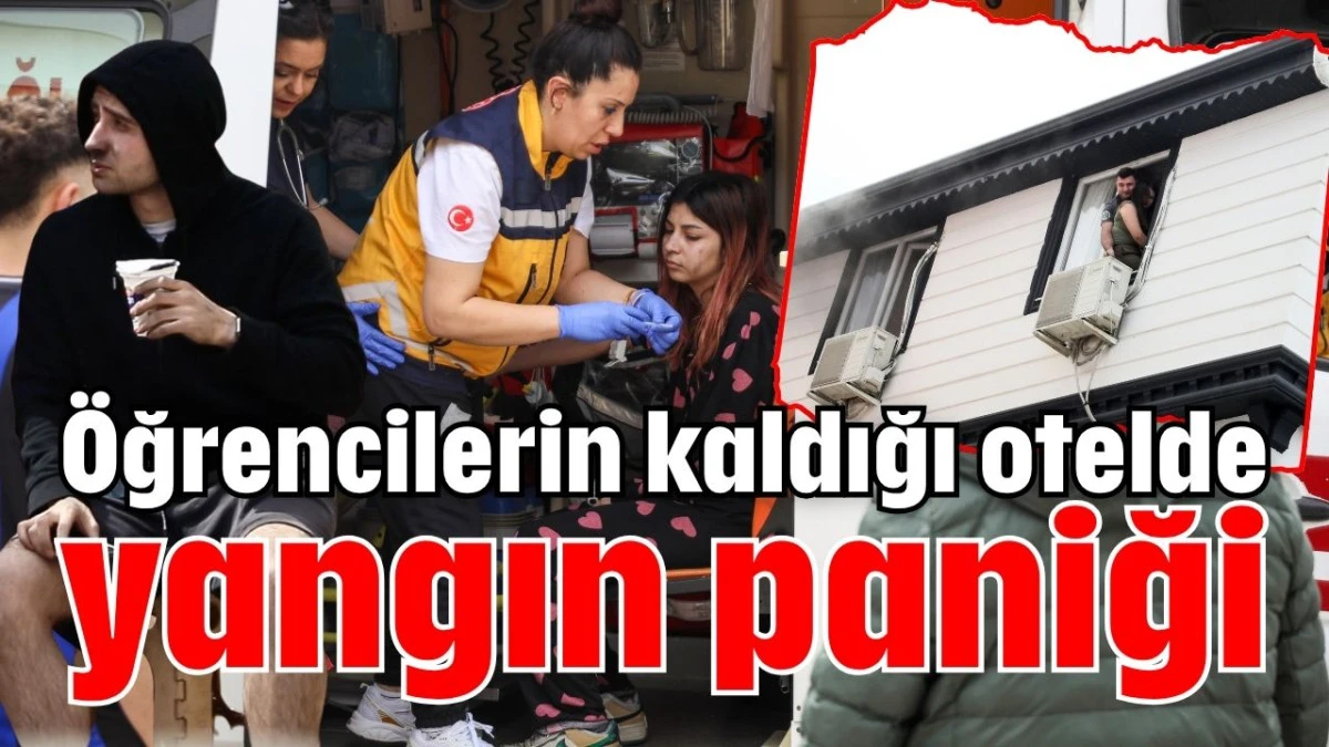 Antalya'da &ouml;ğrencilerin kaldığı otelde yangın paniği 