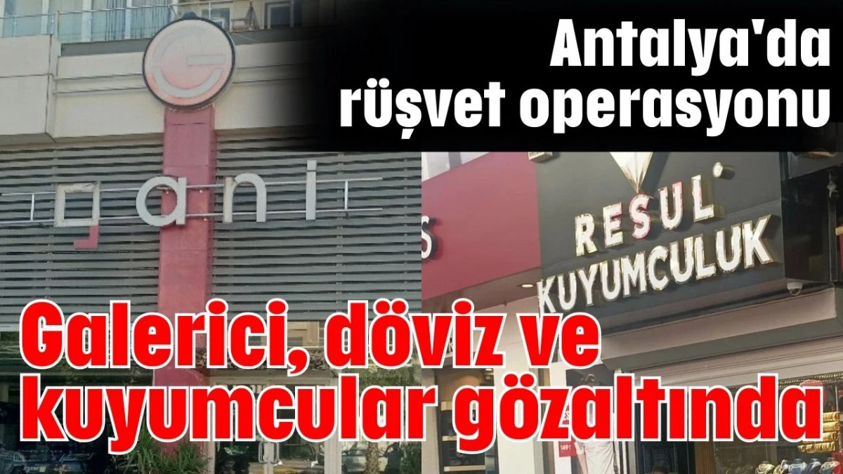 Antalya'da rüşvet operasyonu galerici, döviz ve kuyumcular gözaltında  