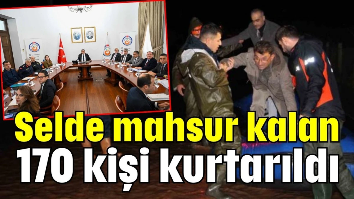 Antalya'da selde mahsur kalan 170 kişi kurtarıldı 