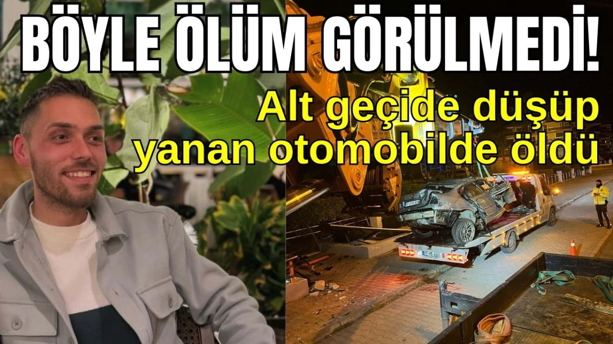 Antalya'da alt ge&ccedil;ide d&uuml;ş&uuml;p yanan otomobilde &ouml;ld&uuml;