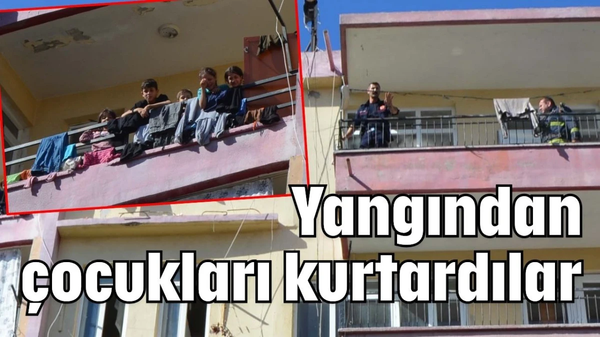 Antalya'da yangından çocukları kurtardılar