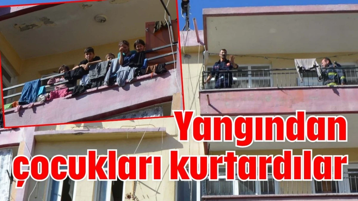 Antalya'da yangından çocukları kurtardılar