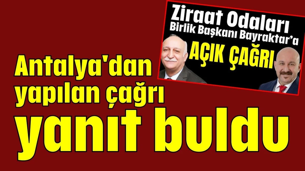 Antalya'dan yapılan &ccedil;ağrı yanıt buldu 