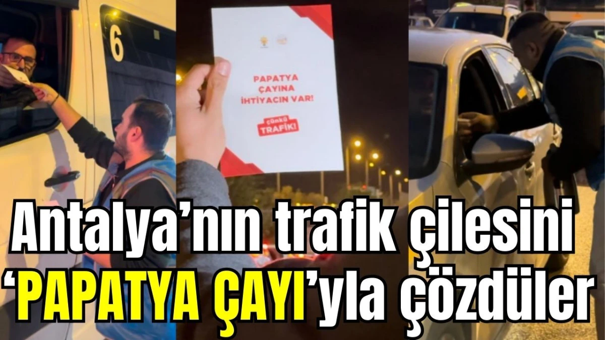 Antalya&rsquo;nın trafik &ccedil;ilesini 'papatya &ccedil;ayı'yla &ccedil;&ouml;zd&uuml;ler!