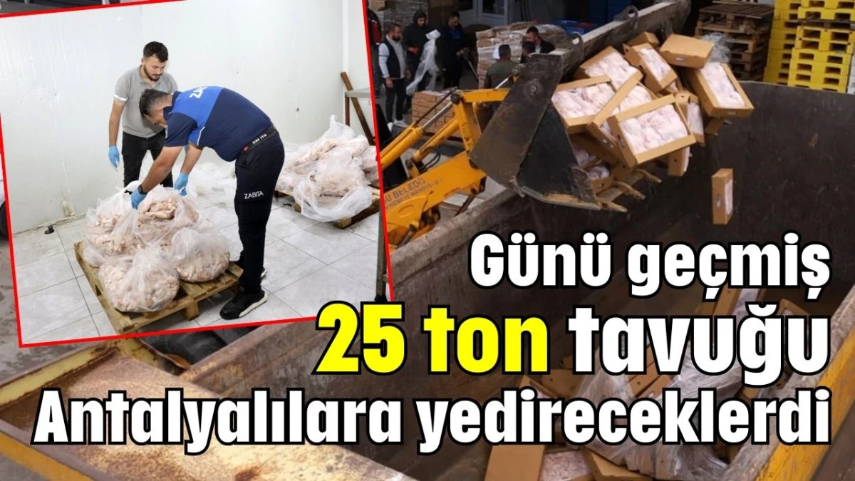 Günü geçmiş 25 ton tavuğu Antalyalılara yedireceklerdi  