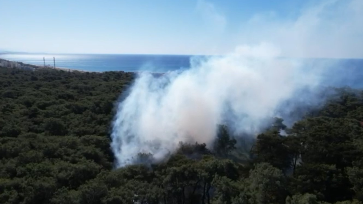 Jandarma dronla denetiminde orman yangını fark edildi