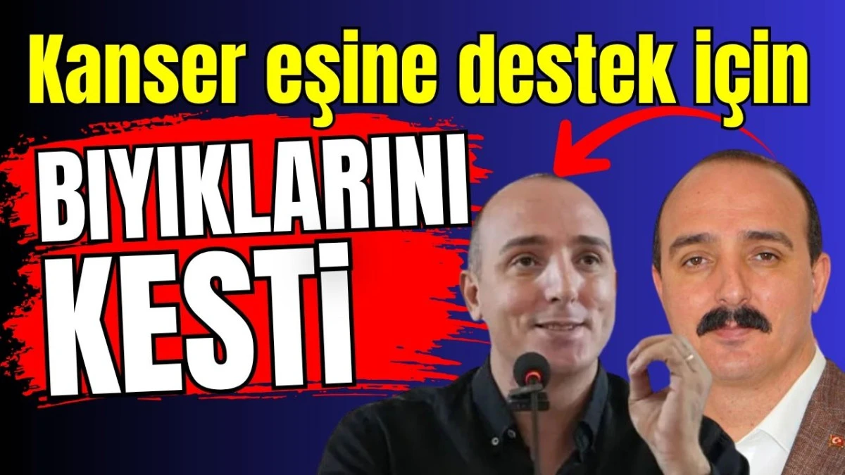 Kanser eşine destek i&ccedil;in bıyıklarını kesti 