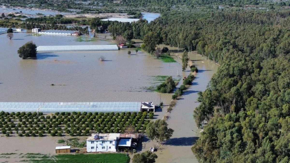 Kaş'ta seraları su bastı  