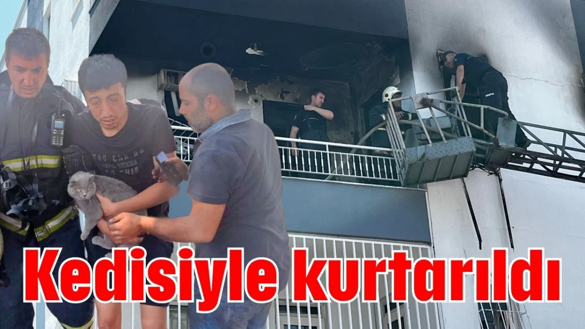 Kedisiyle kurtarıldı   