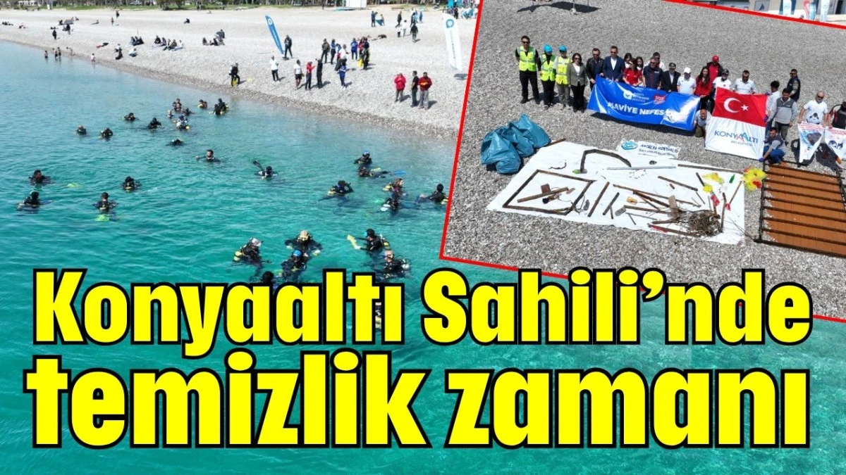 Konyaaltı Sahili&rsquo;nde temizlik zamanı