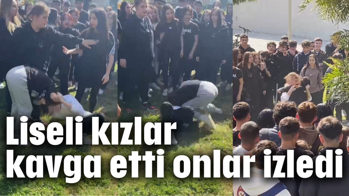 Liseli kızlar kavga etti onlar izledi