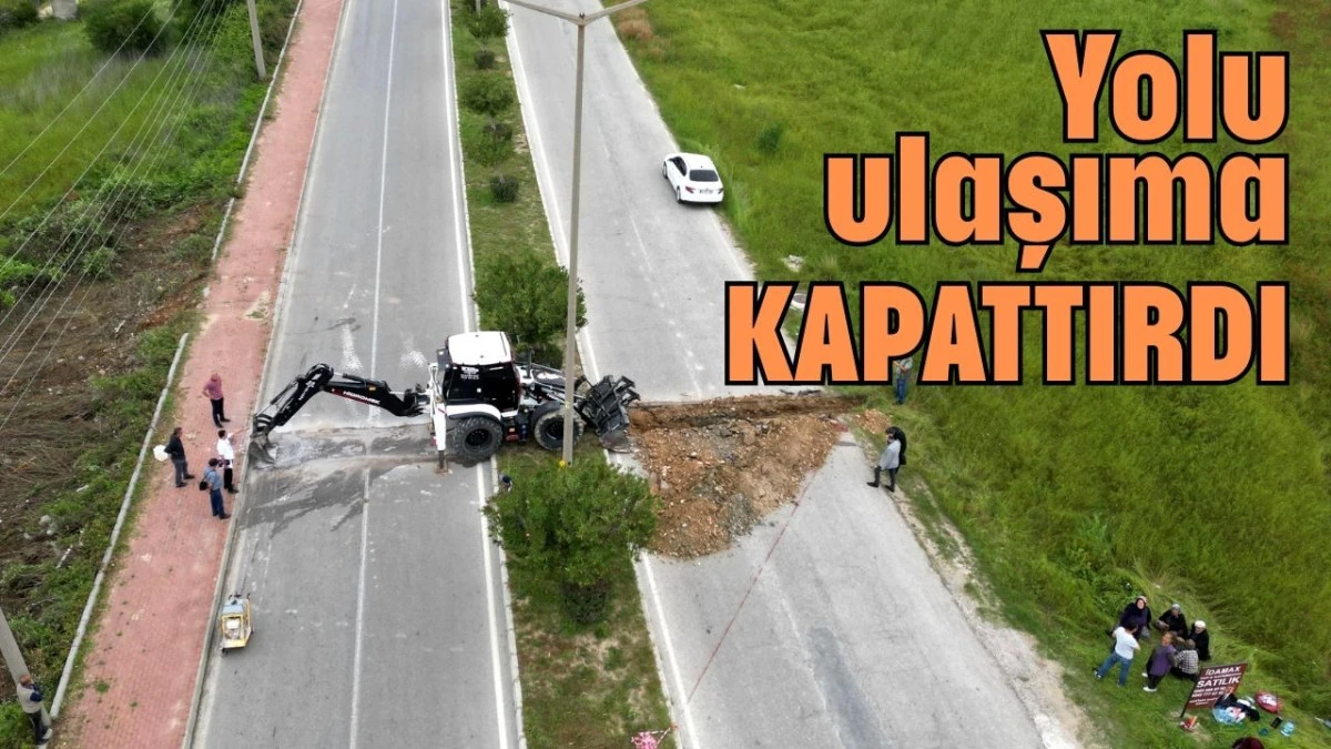 Manavgat'ta davayı kazanan hissedarlar yolu ulaşıma kapattırdı