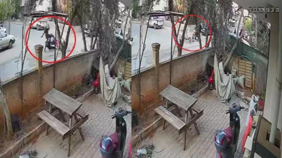 Okul yakınındaki kavşakta kaza kamerada