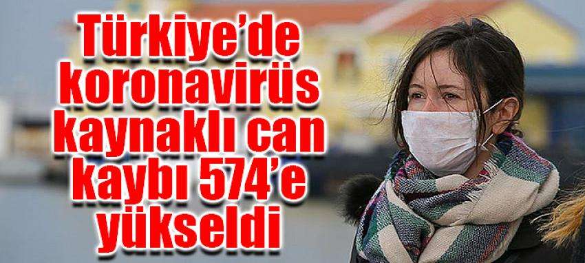 Türkiye’de koronavirüsten can kaybı 574’e  yükseldi