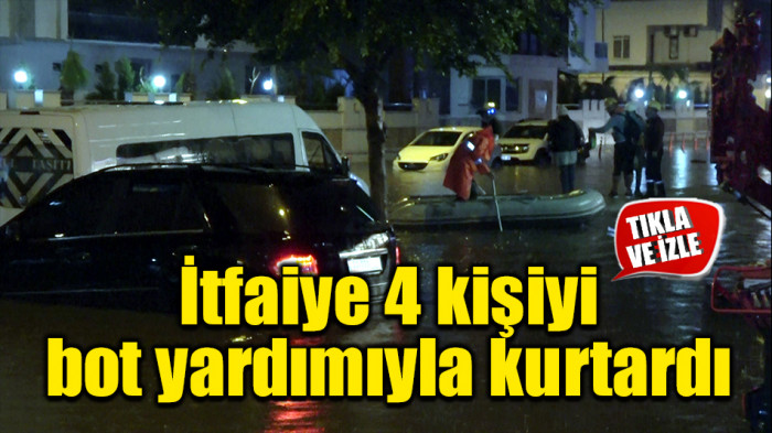 İtfaiye 4 kişiyi bot yardımıyla kurtardı